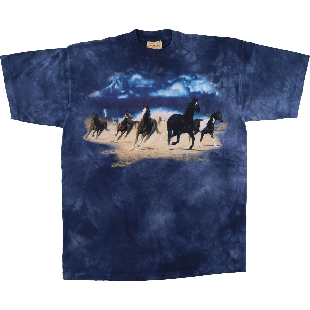古着 THE MOUNTAIN タイダイ柄 馬柄 アニマルTシャツ メンズXL相当 