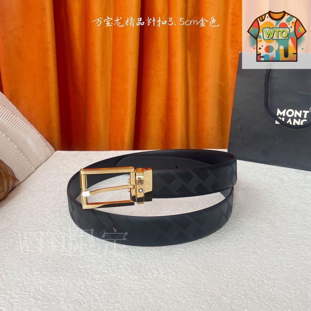 極美品　MONTBLANC レザーベルト　シルバー金具　黒　ホワイトスター Amazon | [モンブラン] 紳士用 リバーシブル ベルト 111080