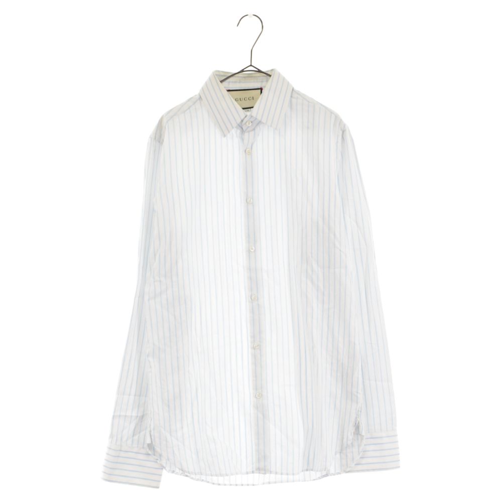 GUCCI (グッチ) Stripe L/S Shirt ストライプ 長袖シャツ ブルー