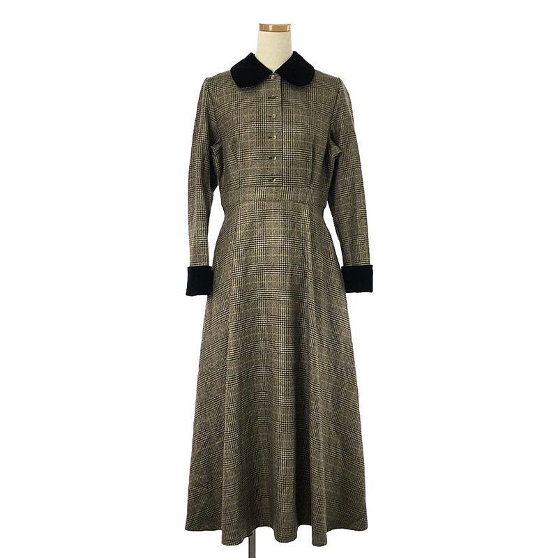 foufou グレンチェックラウンドカラーワンピース　サイズ1 foufou / フーフー | glen check round collar one piece グレン