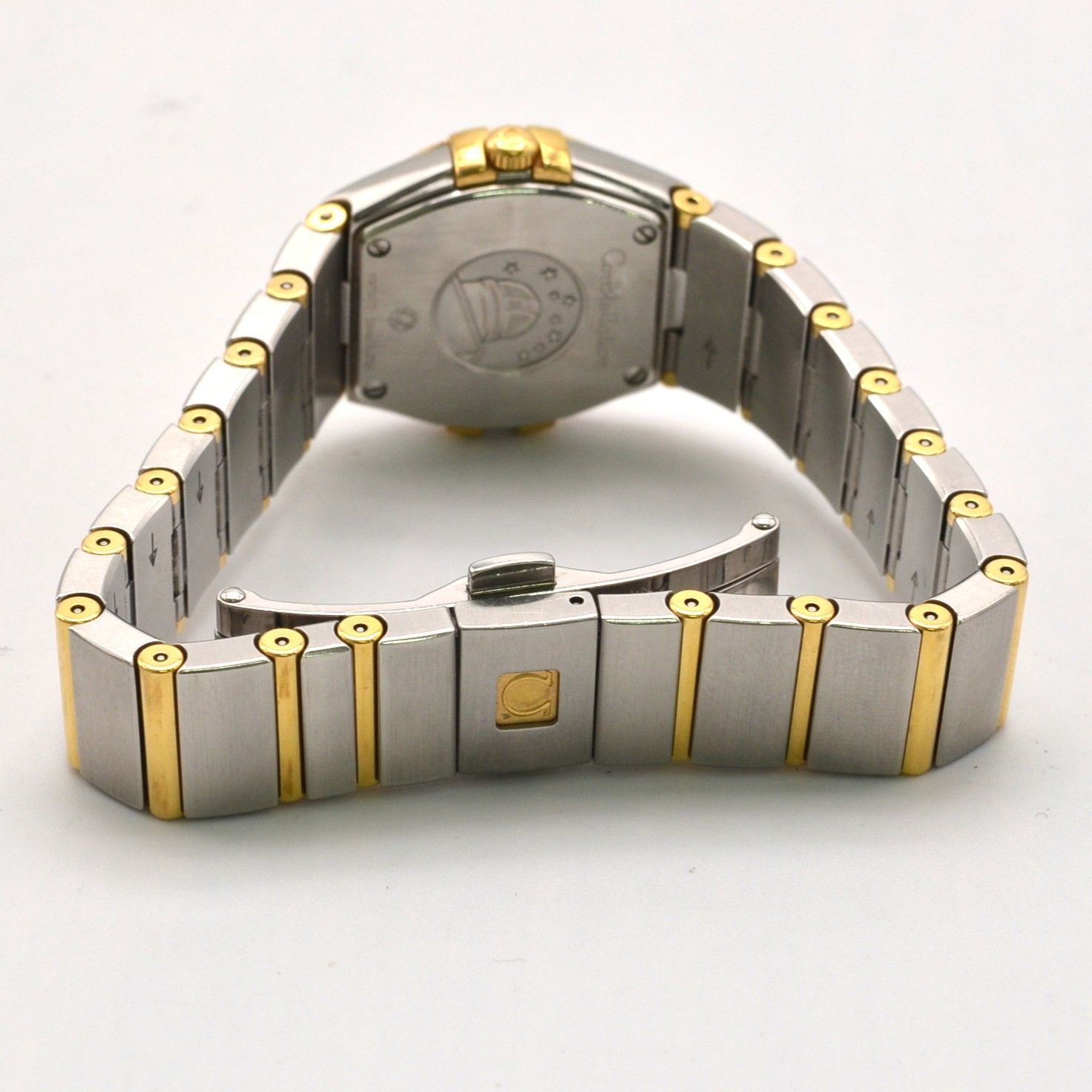 OMEGA オメガ コンステレーション ミニ 腕時計 YG シルバー文字盤 QZ  