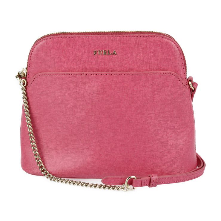 Furla フルラ ショルダーバッグ レザー ピンク ゴールド金具 チェーン