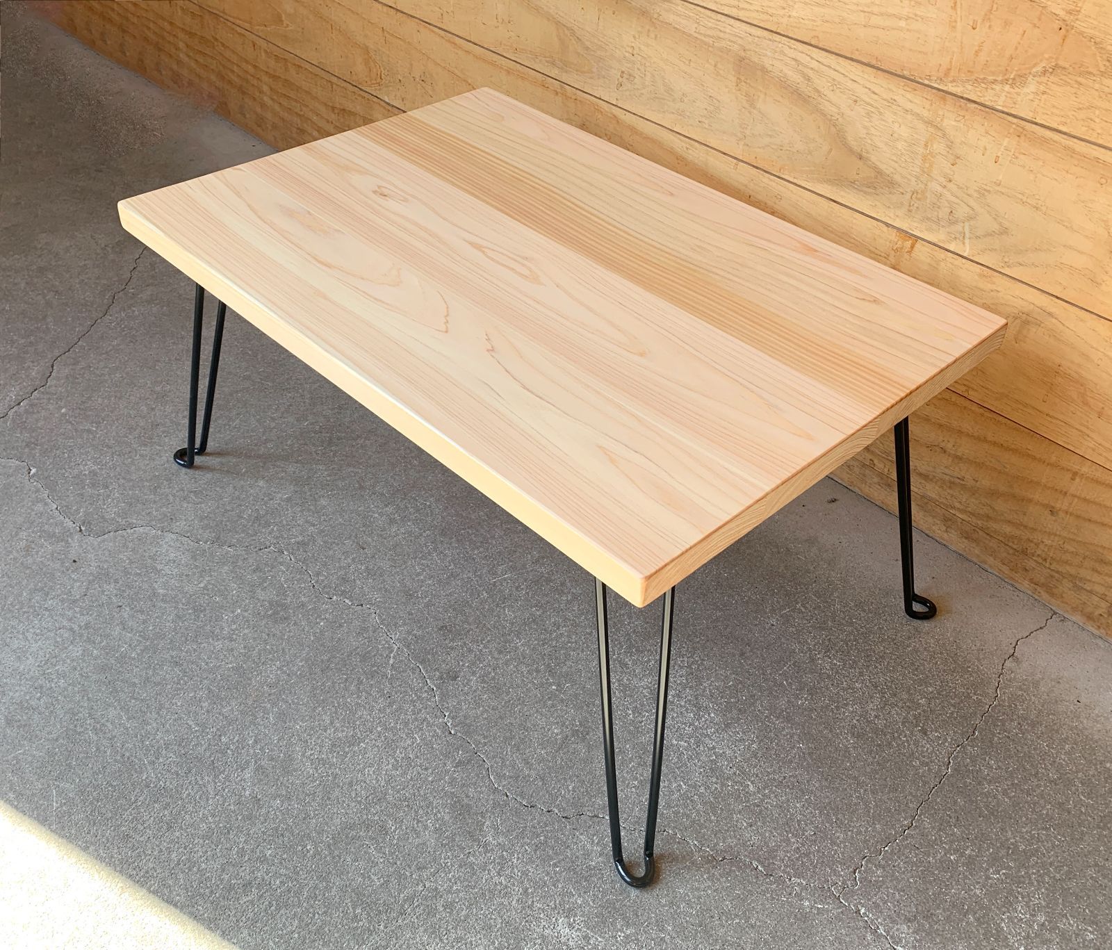 ヒノキ集成材の折りたたみテーブル ちゃぶ台 T149