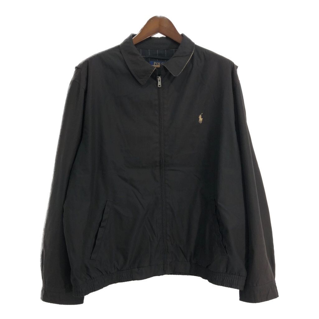 Polo by Ralph Lauren ポロ ラルフローレン スイングトップ 大きいサイズ ブラック メンズ XXL 古着 T8493