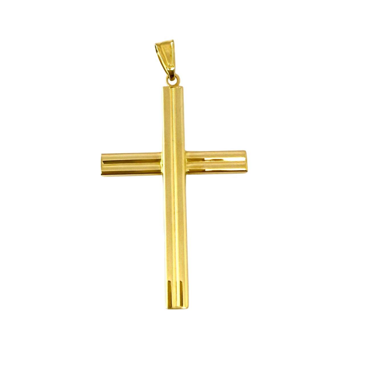 新品 ペンダントトップ 18金 クロス 十字架 K18 YG イタリア製 メンズ