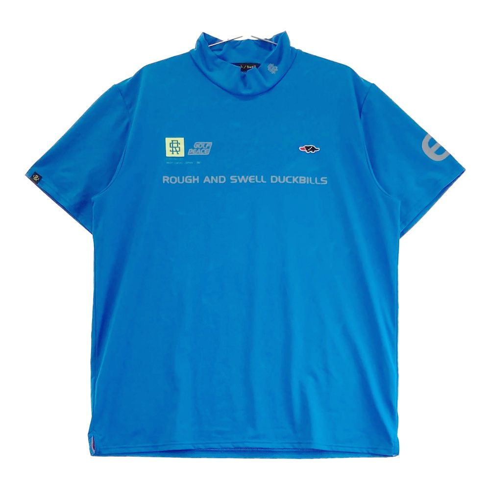 サイズ：XL ROUGHu0026SWELL ラフアンドスウェル  ハイネック 半袖Tシャツ  ブルー系 [240101527655] ゴルフウェア メンズ ストスト