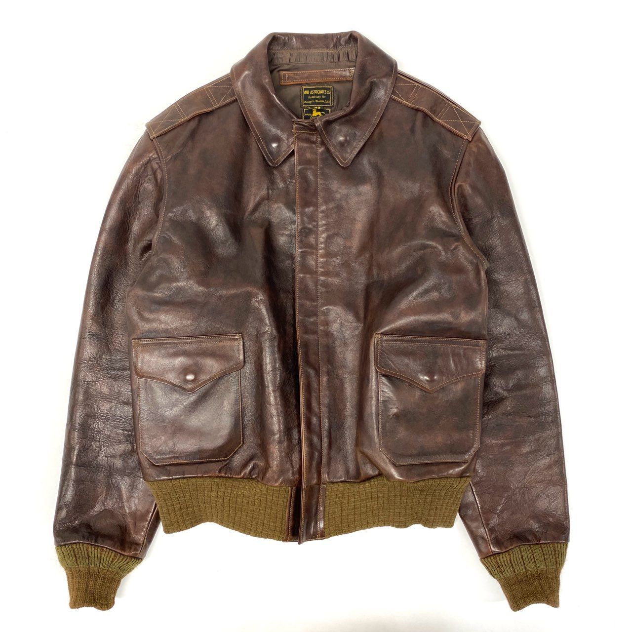 27j22 BUZZ RICKSON’S バズリクソンズ A-2 ホースハイド フライトジャケット BR80531 42 ブラウン レザー AIR ASSOCIATES エア アソシエイツt18r