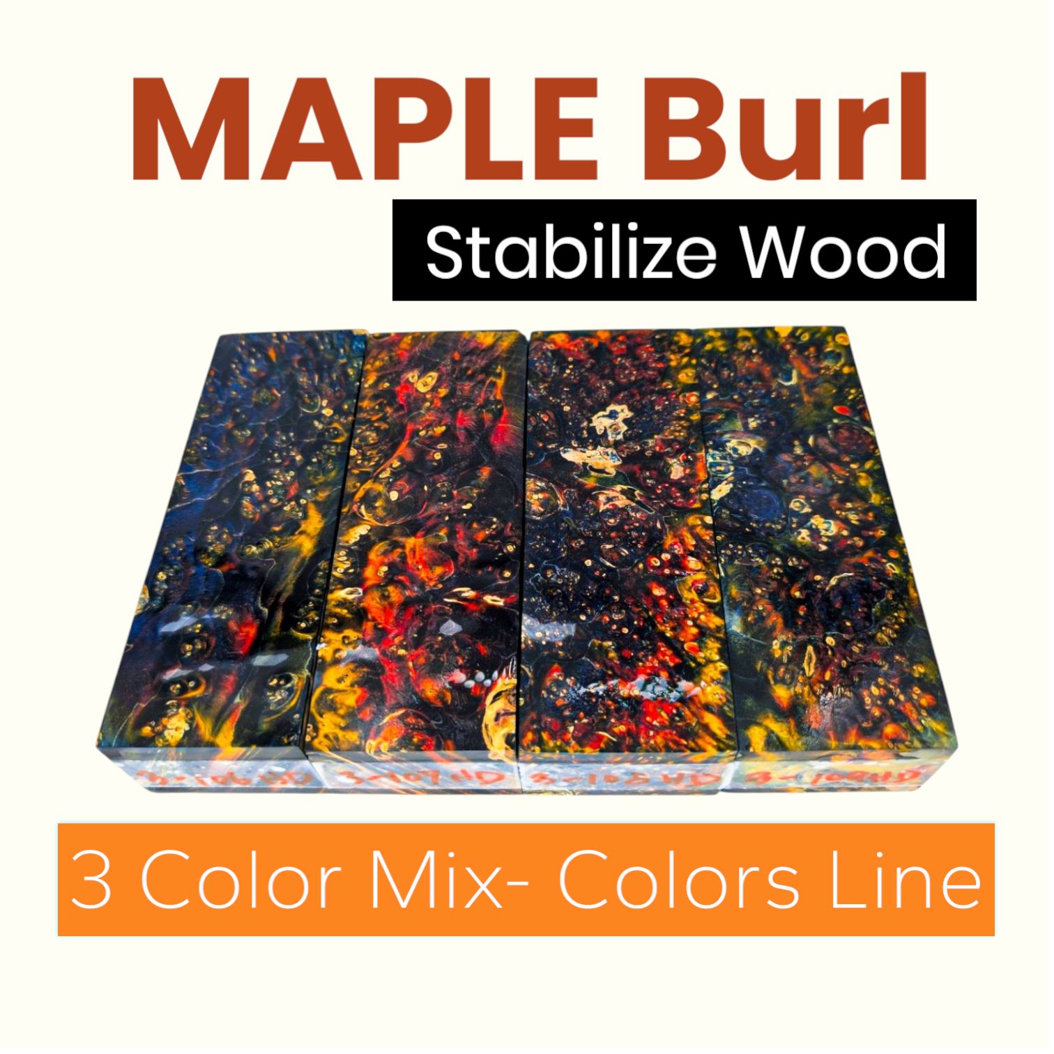 【 Stabilize Wood 】メープルバール 3Color Mix