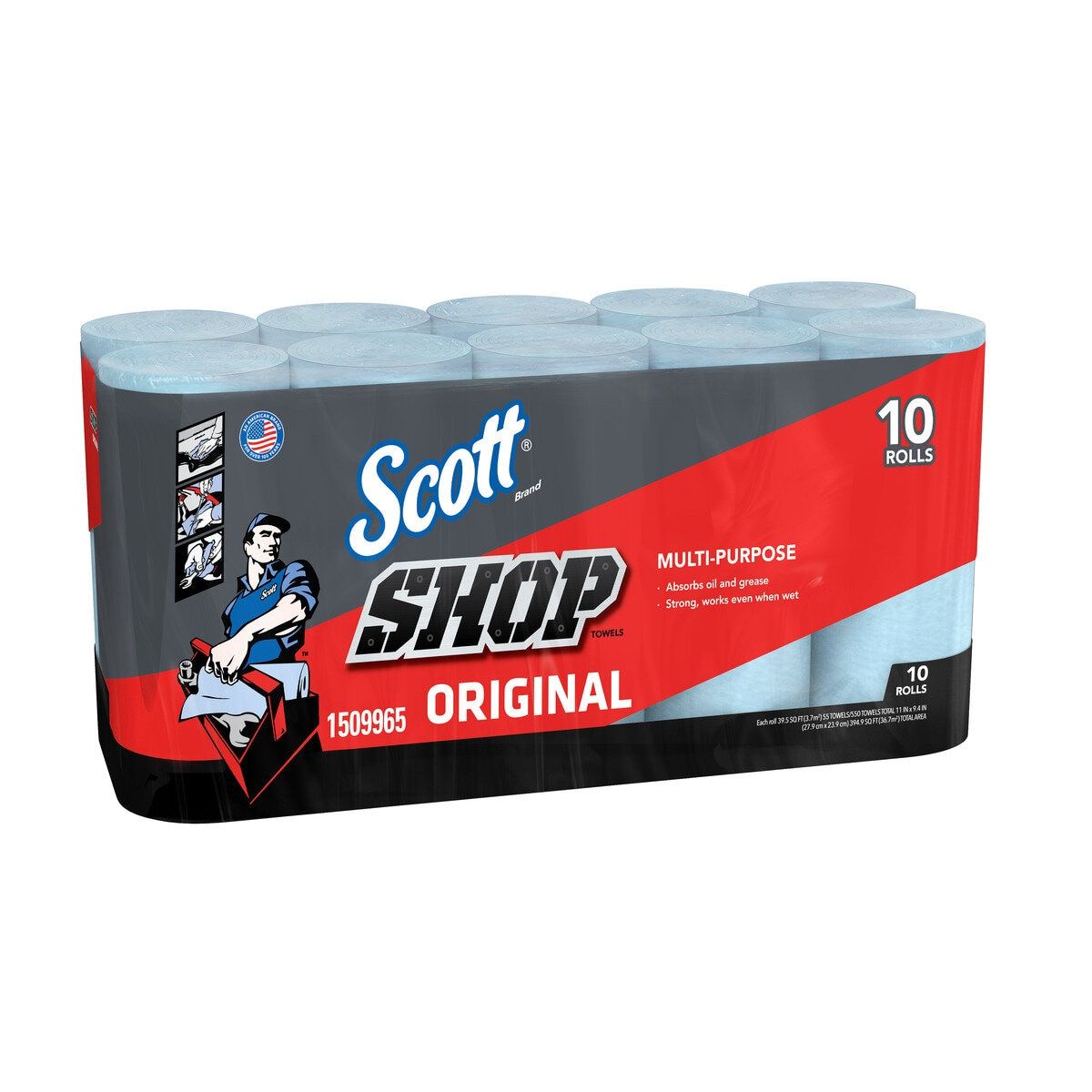 スコット ショップタオル ブルー 55枚 x 10 ロール ct1509965   ttt