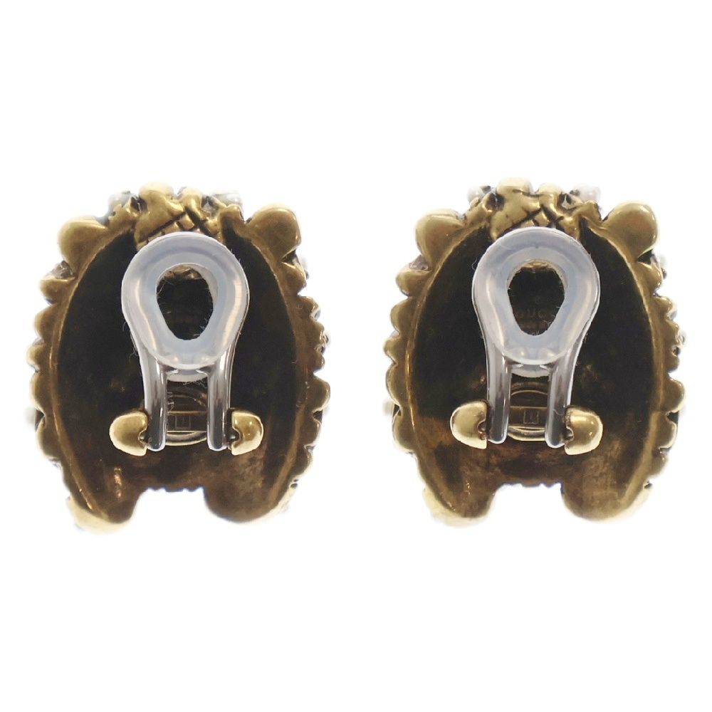 GUCCI (グッチ) ライオンヘッド ストーン イヤリング メタル