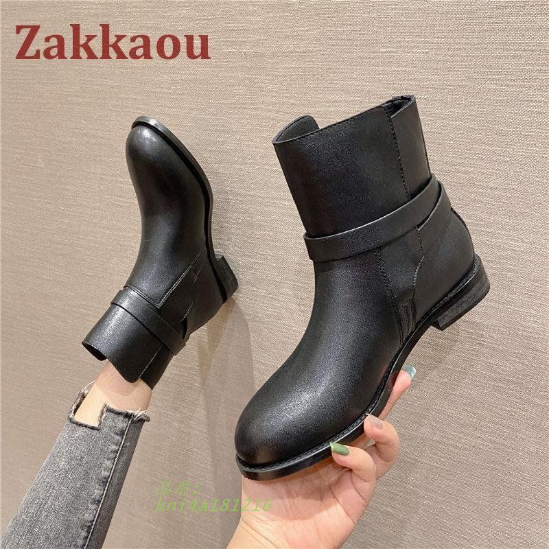 ショートブーツ レディース ブーツ 秋 冬 2TYPE 履きやすい あり 暖か 通学 痛くない 防寒 ローヒール 通勤 裏起毛 ボア なし あったか kni4a181216