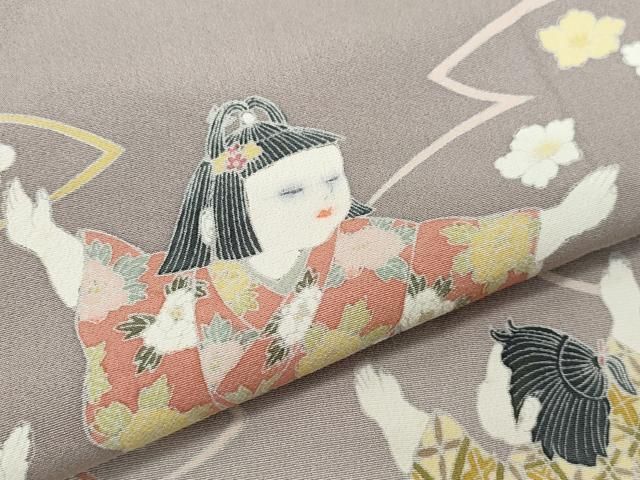 平和屋着物○訪問着 友禅 作家物 童子遊び花文 暈し染め 正絹 逸品