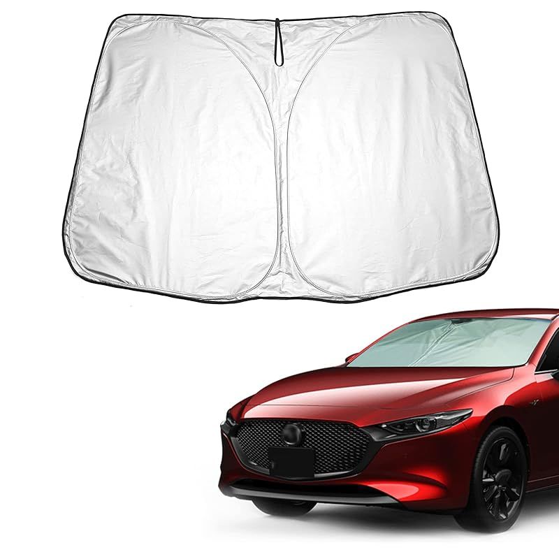「SXCY」新型 マツダ3 サンシェード MAZDA3 アファストバック BP系 フロントガラス UVカット 日よけ 紫外線対策 カスタム 折り畳み式 収納袋付き 取付簡単 内装パーツ 1