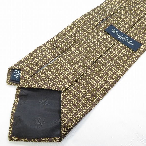 ae ブルックスブラザーズ BrooksBrothers ネクタイ 茶 ベージュ 総柄
