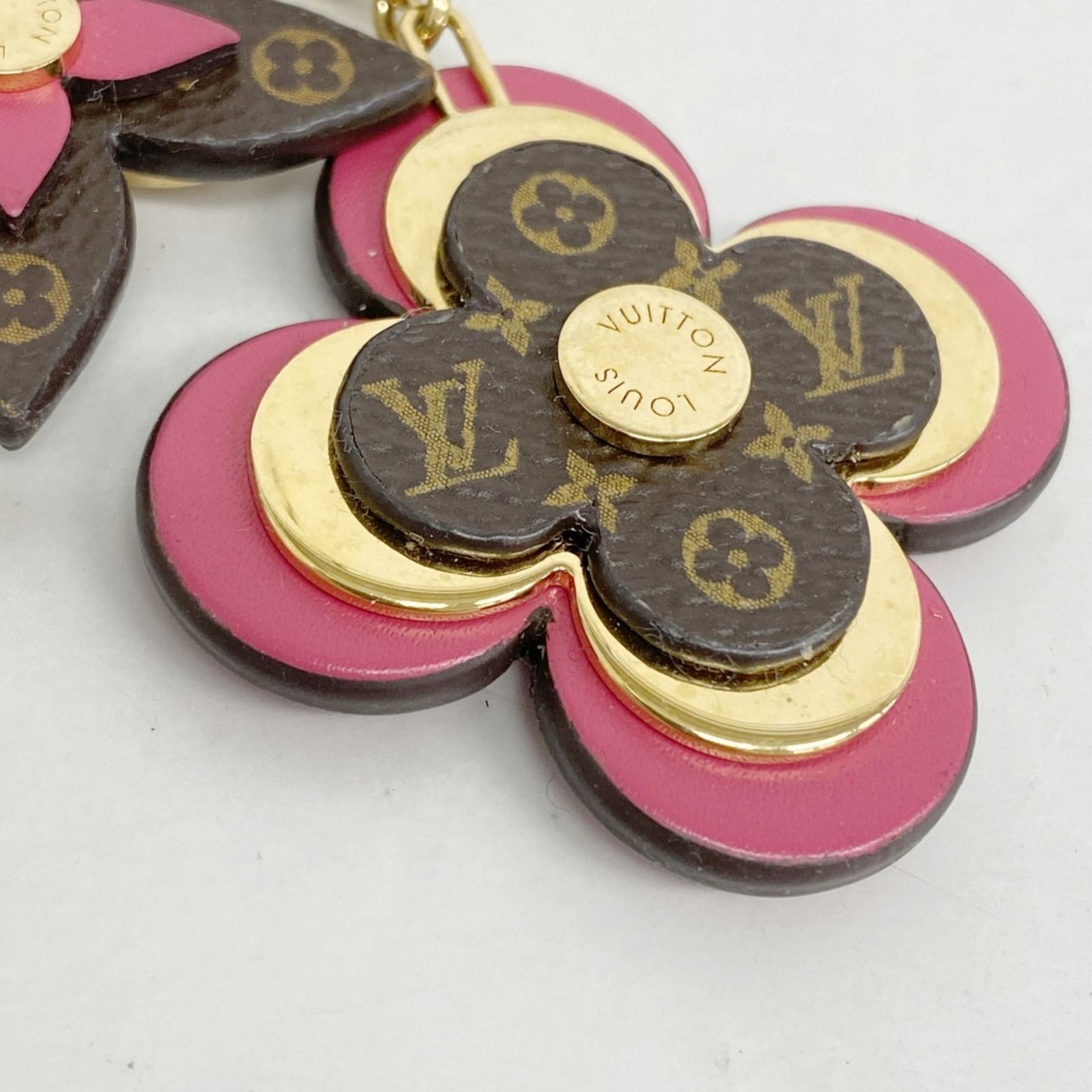 美品 ルイヴィトン ポルトクレ・ベリー モノグラム フラワーキーホルダー ピンク LOUIS VUITTON ルイ・ヴィトン Louis Vuitton ポルト クレ