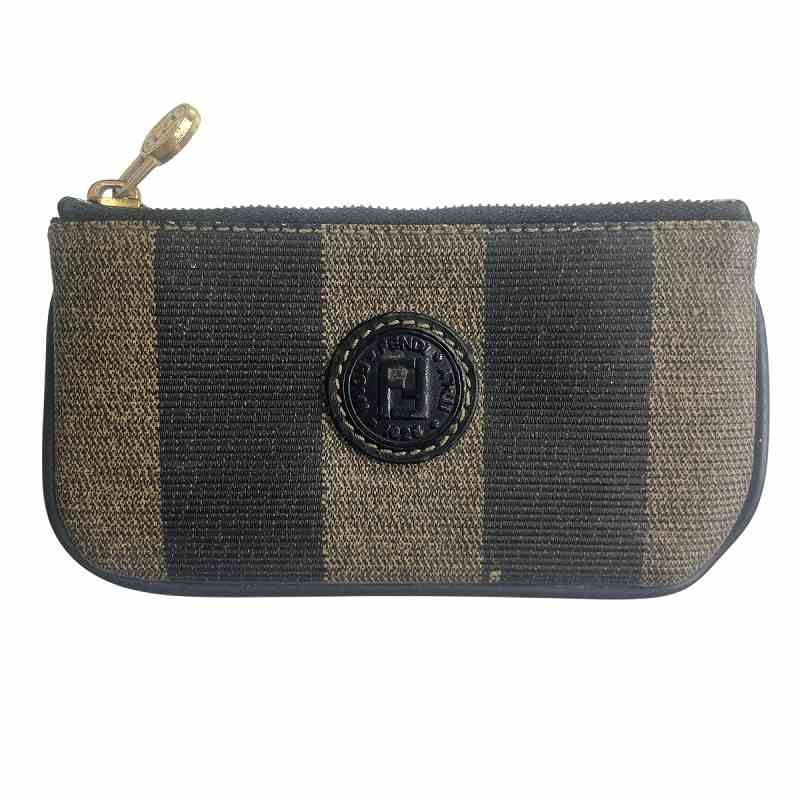 美品 FENDI フェンディ ペカン柄 コインケース ブラウン ロゴ 人気 フェンディ FENDI ペカン柄 コインケース 小銭入れ ロゴ 茶