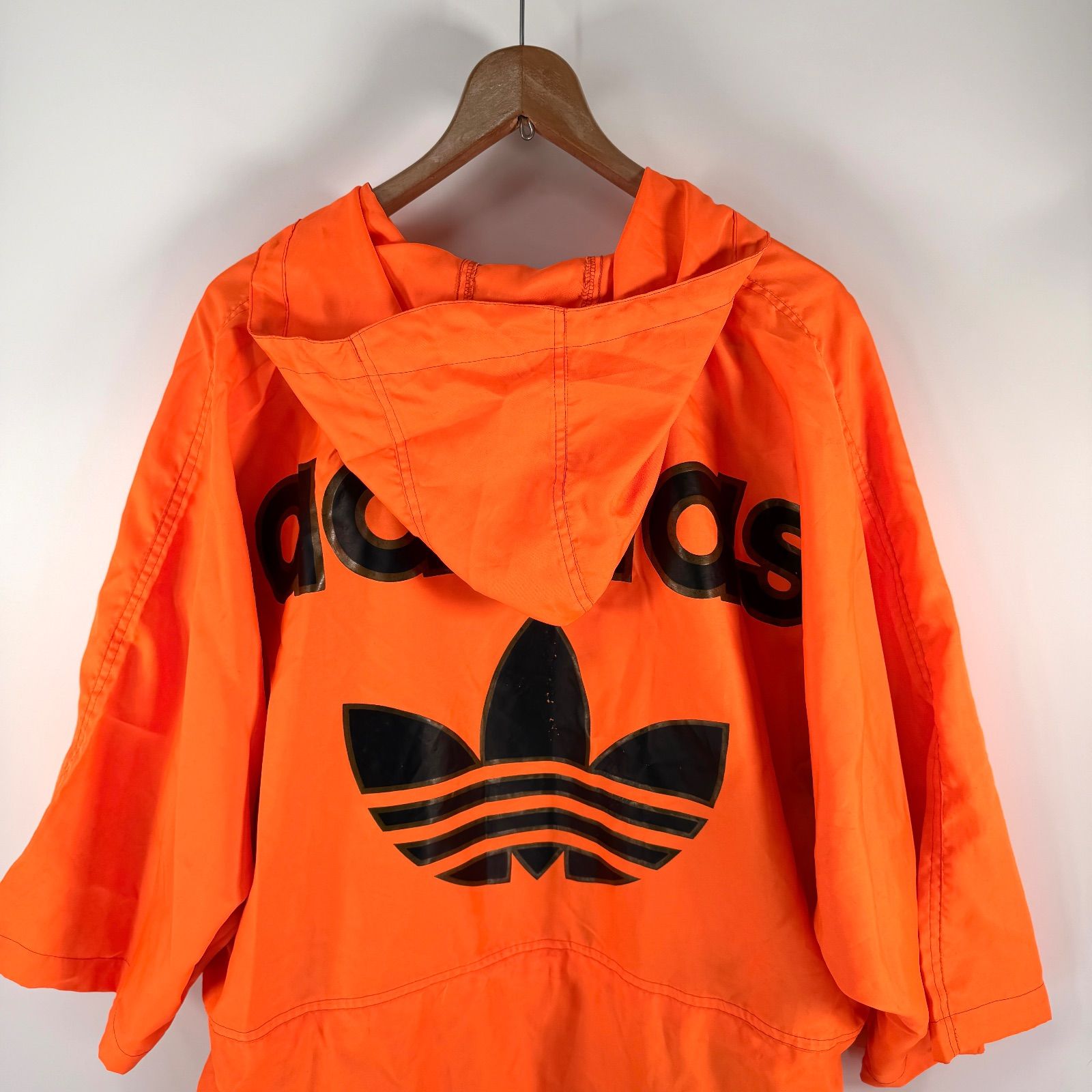 90s adidas デサント製 ハーフジップ ナイロンジャケット FREE SIZE