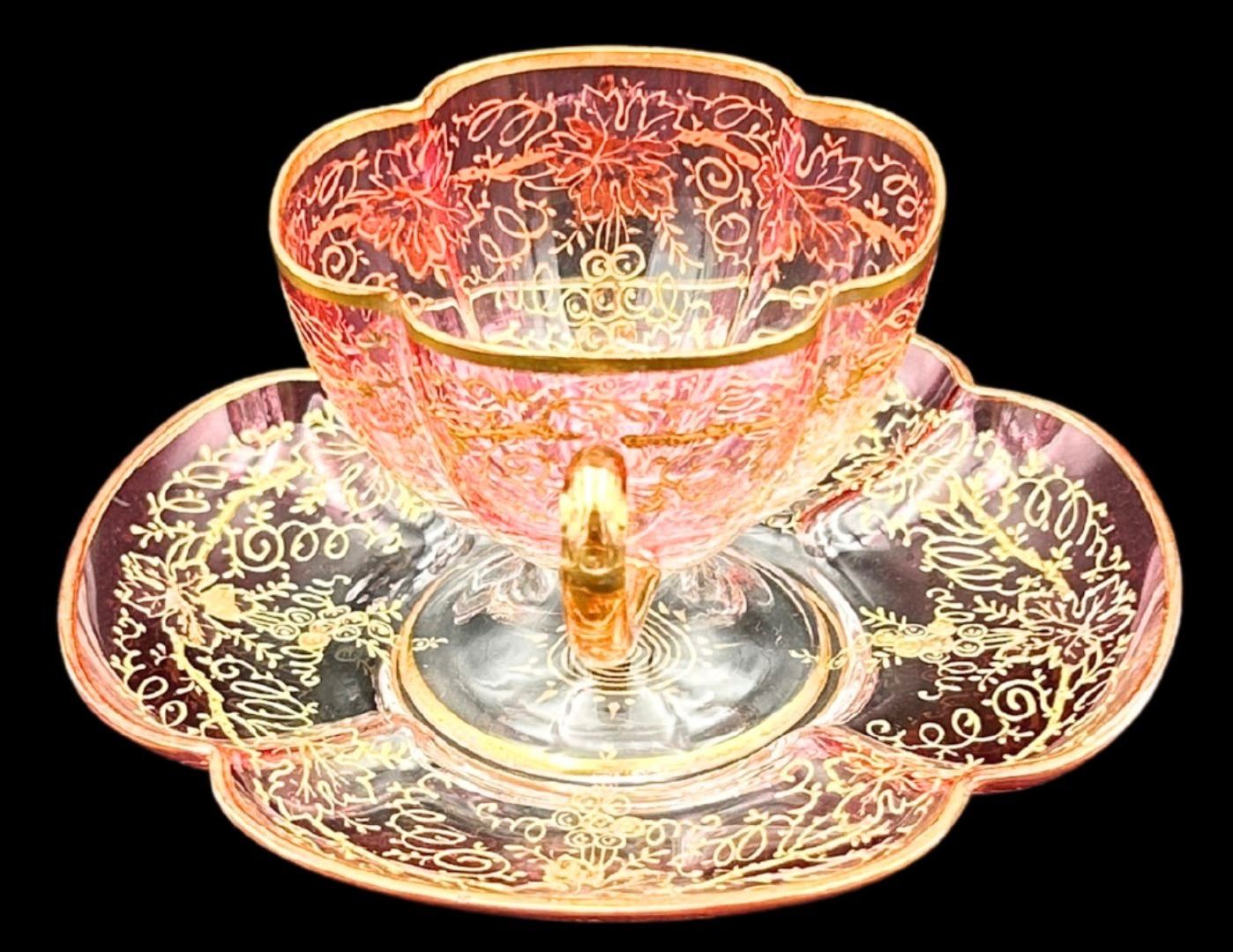 希少】moser（モーゼル）カップ＆ソーサー 1880年頃 豪華 金盛り