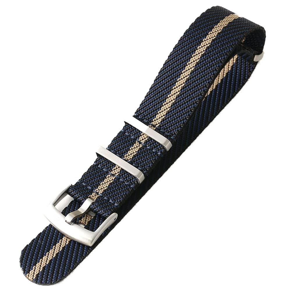 20mm_ネイビー|ベージュ MOD PREMIUM NYLON STRAP ナイロン ストラップ 20mm幅 ベルト ナイロンベルト ツイル シートベルト ナトータイプ NATOベルト NATO バンド 時計ベルト 腕時計ベルト 替えベルト
