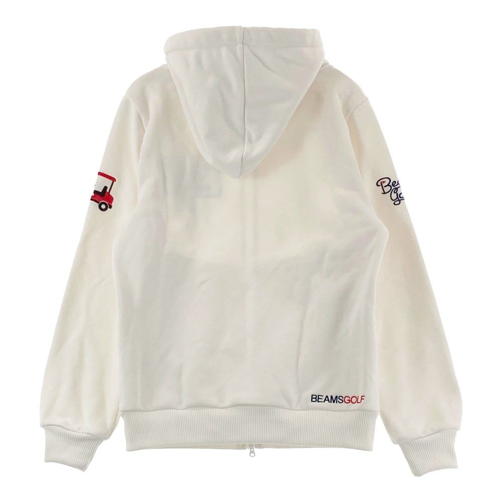 サイズ：M BEAMS GOLF ビームスゴルフ  裏起毛 ジップジャケット  ホワイト系 [240101423537] ゴルフウェア メンズ ストスト BEAMS GOLF ビームスゴルフ 裏起毛 ジップジャケット ホワイト系