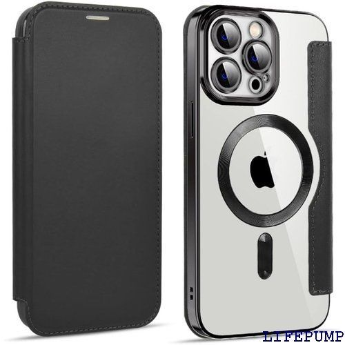 IFAS iPhone 15 ケース 手帳型 magsafe対応 背面 透明 クリア 財布型 PU革 レザー マグセーフ 手帳 ワイヤレス充電対応 カード入れ スマホケース 軽量 薄型 防塵 耐衝撃 全面保護 スマホカバー iPhone 