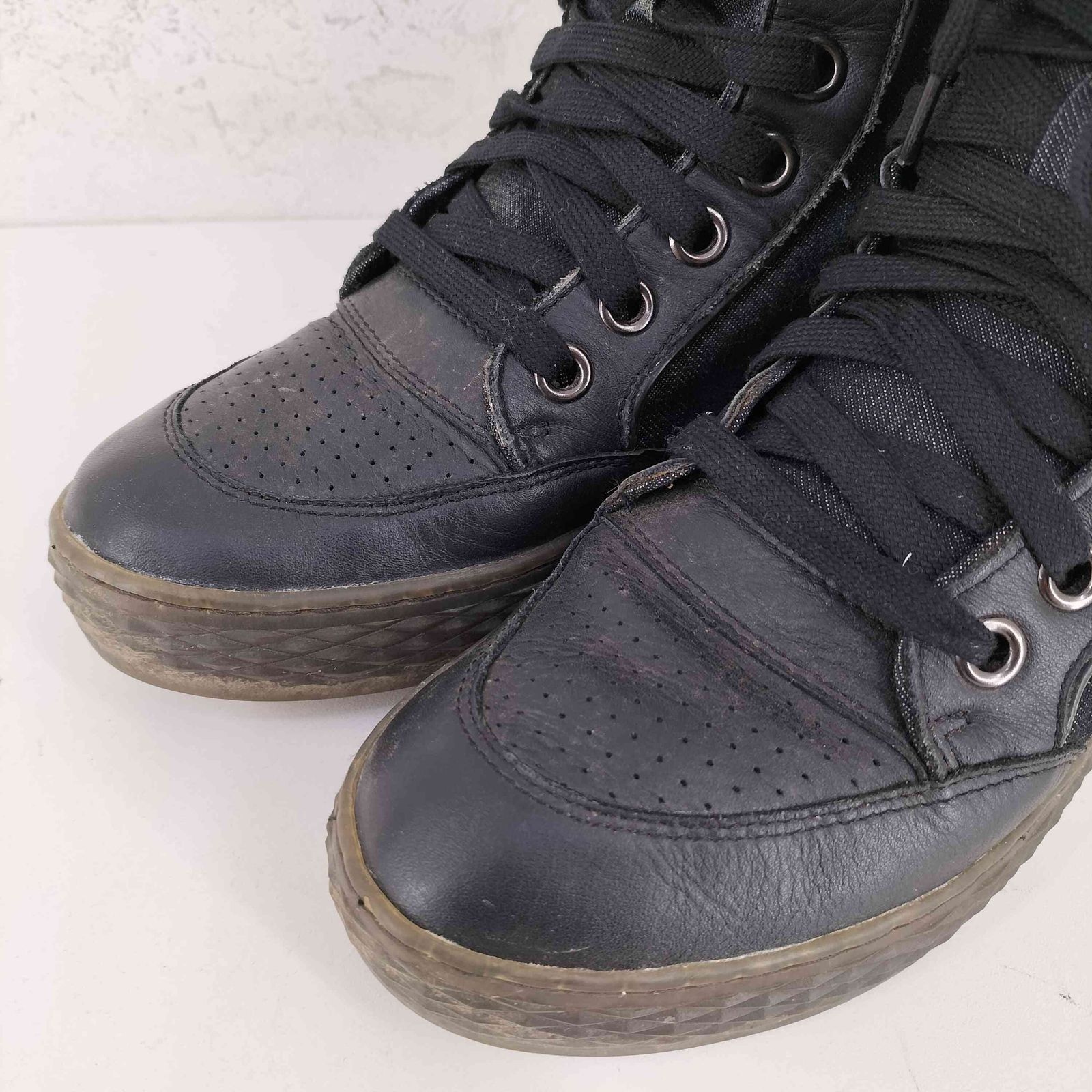 ディーゼル DIESEL JORDANA W デニムレザー切替 サイドジップ ファット 