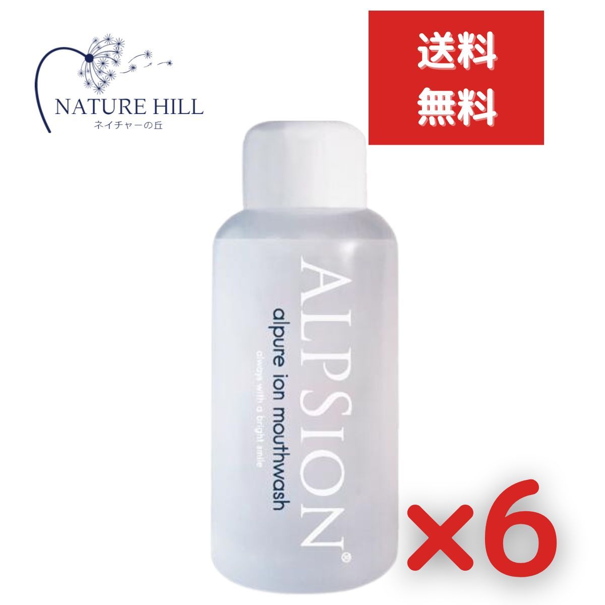 アルピジョン アルピュア イオンマウスウォッシュ 洗口液  500mL 6個セット 口内洗浄 歯周病 口 口臭ケア メンズ ブレスケア レディース 歯 ホワイトニング 歯磨き オーラルケア イオンケア