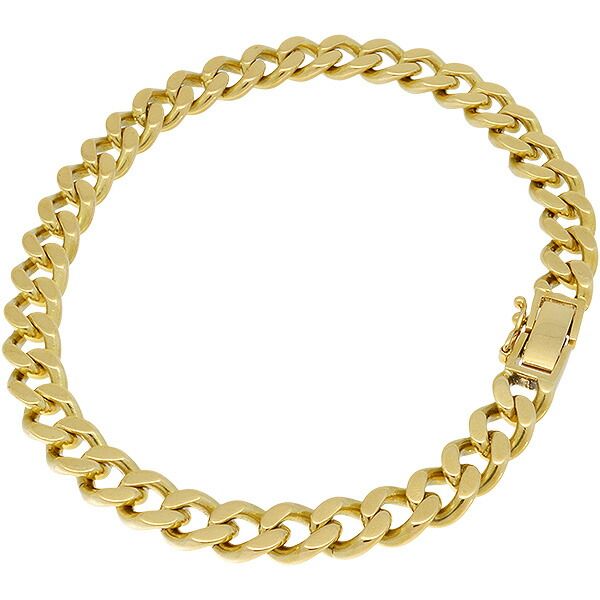 送料無料・返品可♪K18YG 2面シングル 喜平ブレスレット 18cm 30.1g A  