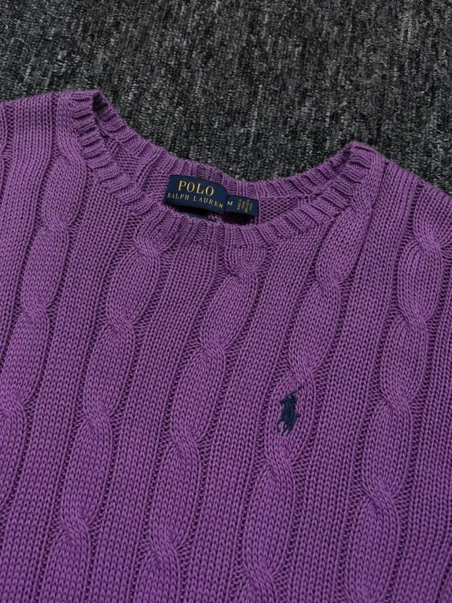  ポロ ピマ コットン ケーブル編み ニット 長袖 ニット セーター