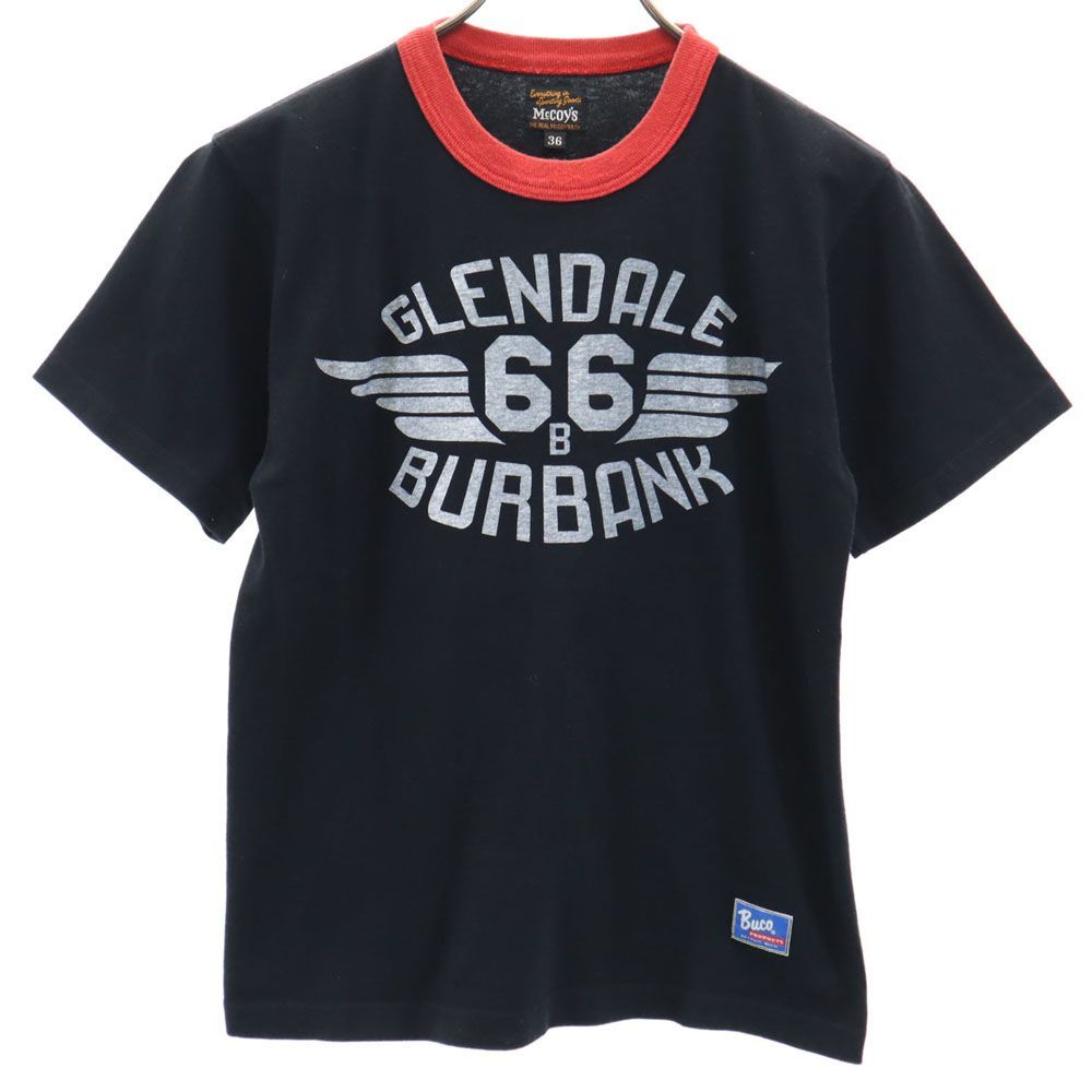 マッコイズ プリント 半袖 Tシャツ 36 ブラック系 McCOY'S メンズ 古着 【240414】 メール便可
