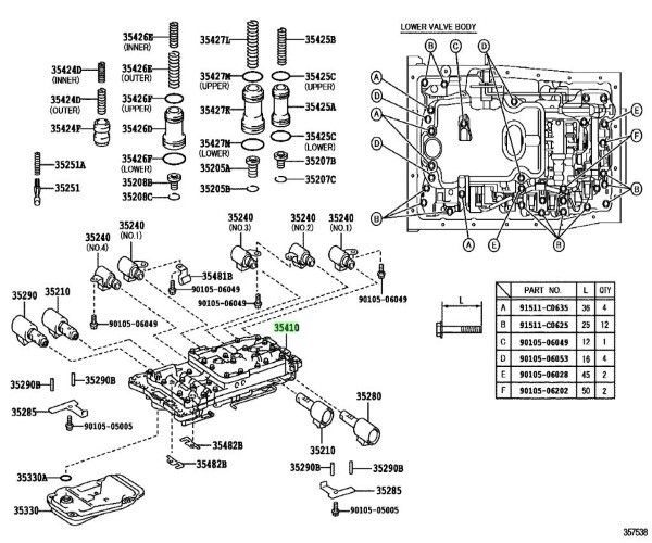 トヨタ 純正 タンドラ トランスミッションバルブ BODY ASSY TRANSMISSION VALVE 3541035811 TOYOTA LEXUS Genuine JDM メーカー
