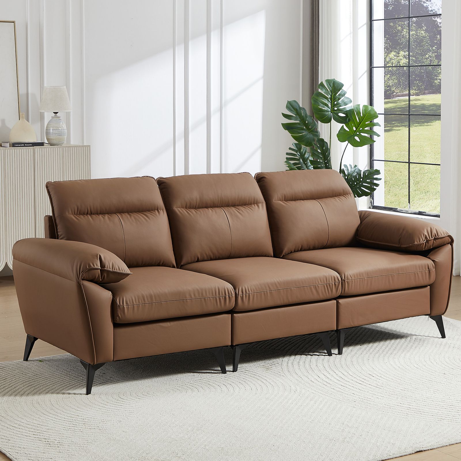 【新品】ハイバック3人用ソファ 幅205cm 新品】ハイバック3人用ソファ 幅205cm ハイバックソファ カウチ