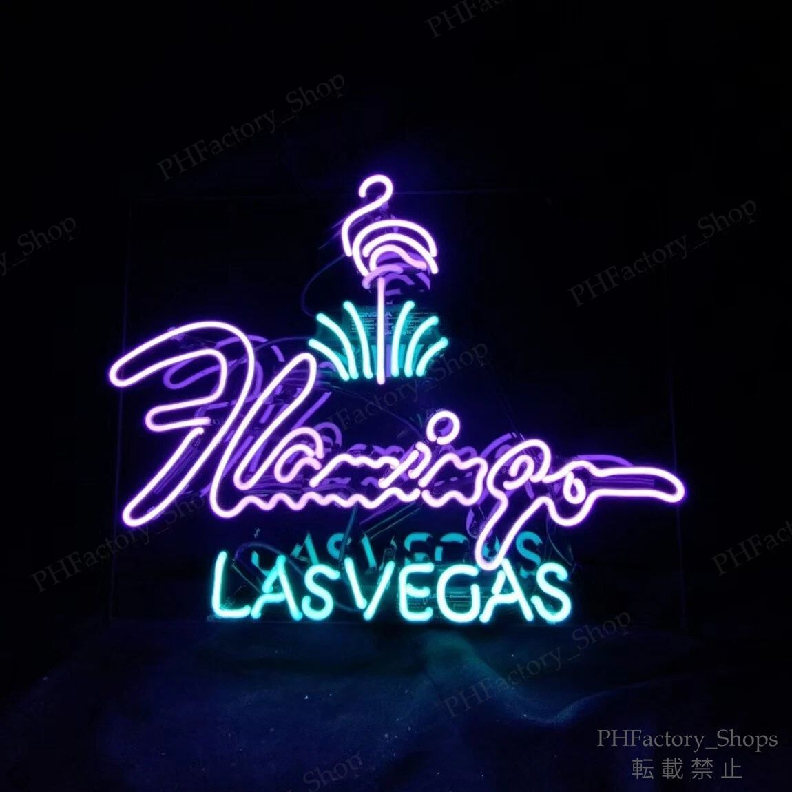 ネオンサイン Flamingo Las Vegas ネオン管 ネオンライト フラミンゴ ラスベガス ガラス ビール バー インテリア アメリカン雑貨 室内装飾 デコレーション 60×50cm A340