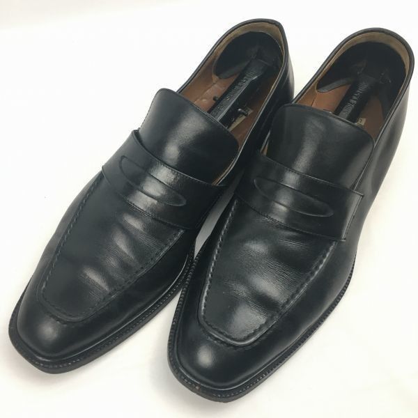 FRATELLI ROSSETTI/フラッテリロセッティ　ローファー/モカシン〈黒/BLACK/ブラック〉size40　25.0前後/メンズ/loafer shoes〕/men's 菅NO.WZF-152 FRATELLI ROSSETTI/フラッテリロセッティ コインローファー/モカシン