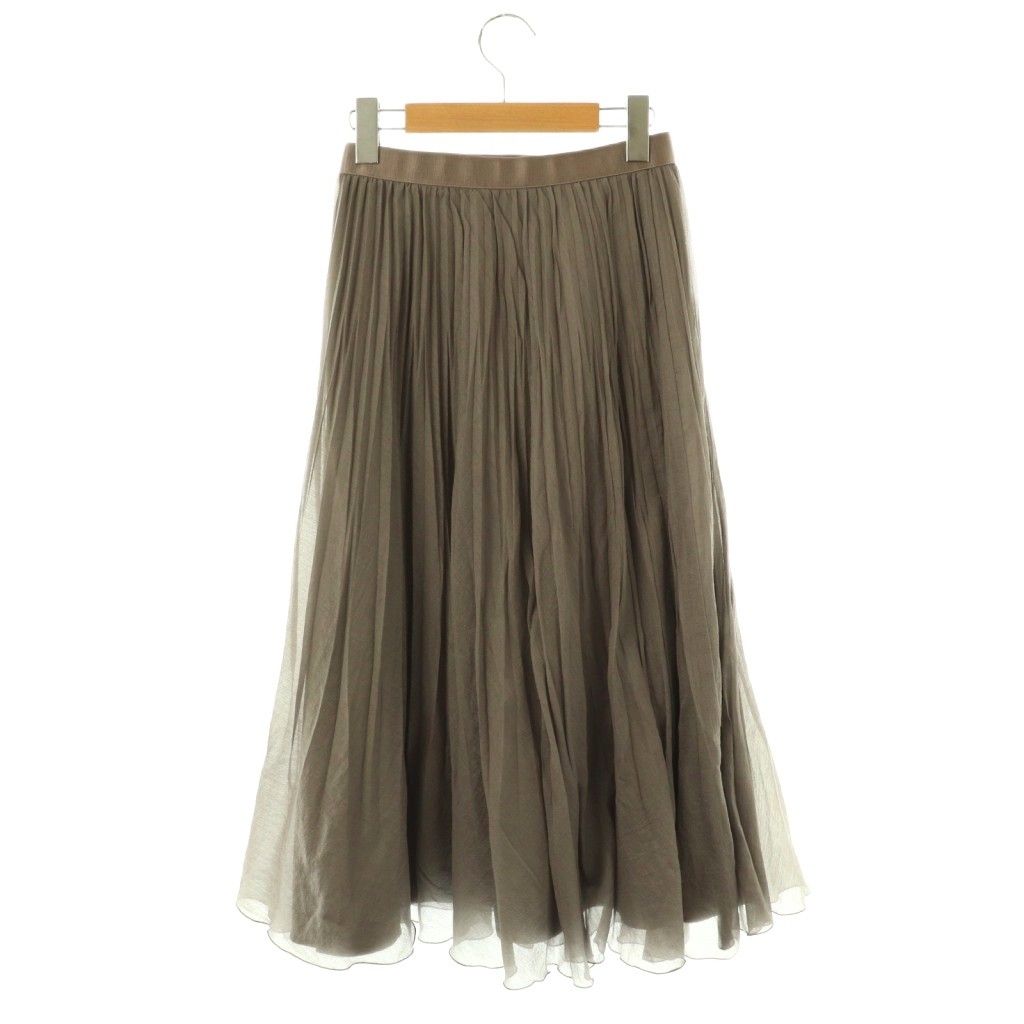 アナイ ANAYI 23AW スパンオーガンジープリーツスカート ミモレ