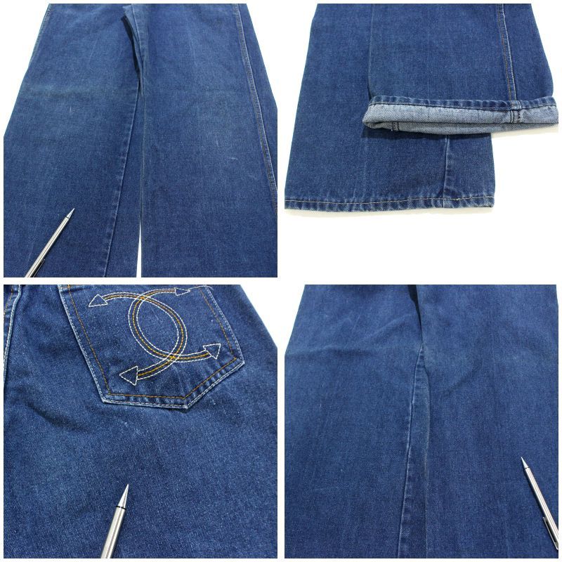70s vintage フレア デニムパンツ レディース XS~Sサイズ相当 - メルカリ
