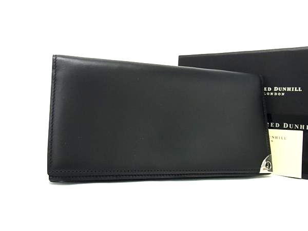 dunhill ダンヒル レザー 二つ折り 長財布 ウォレット 札入れ カード入れ メンズ ブラック系 BL7784