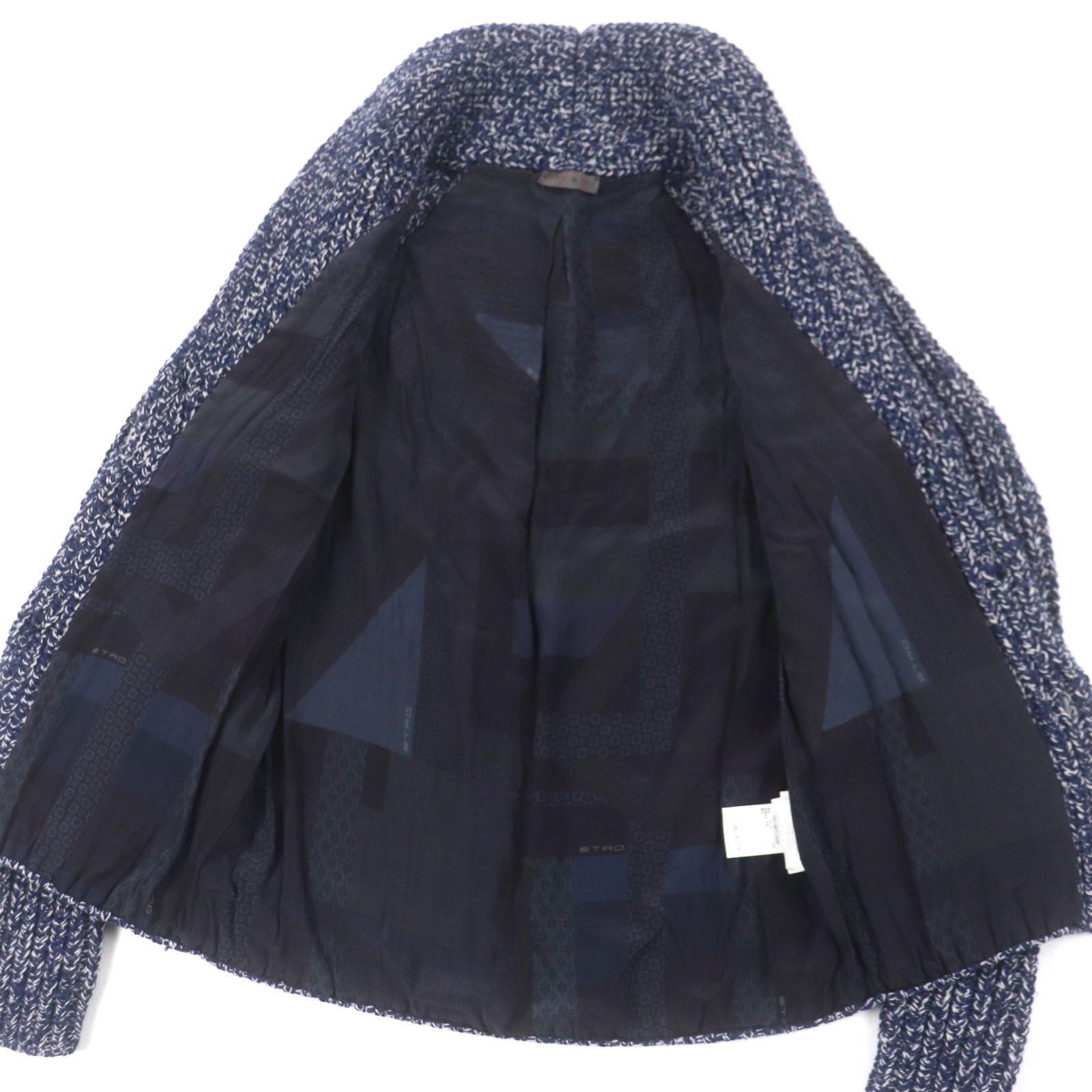 美品▽ETRO エトロ ウール100% 羊革 裏地シルク100% ロゴ入り