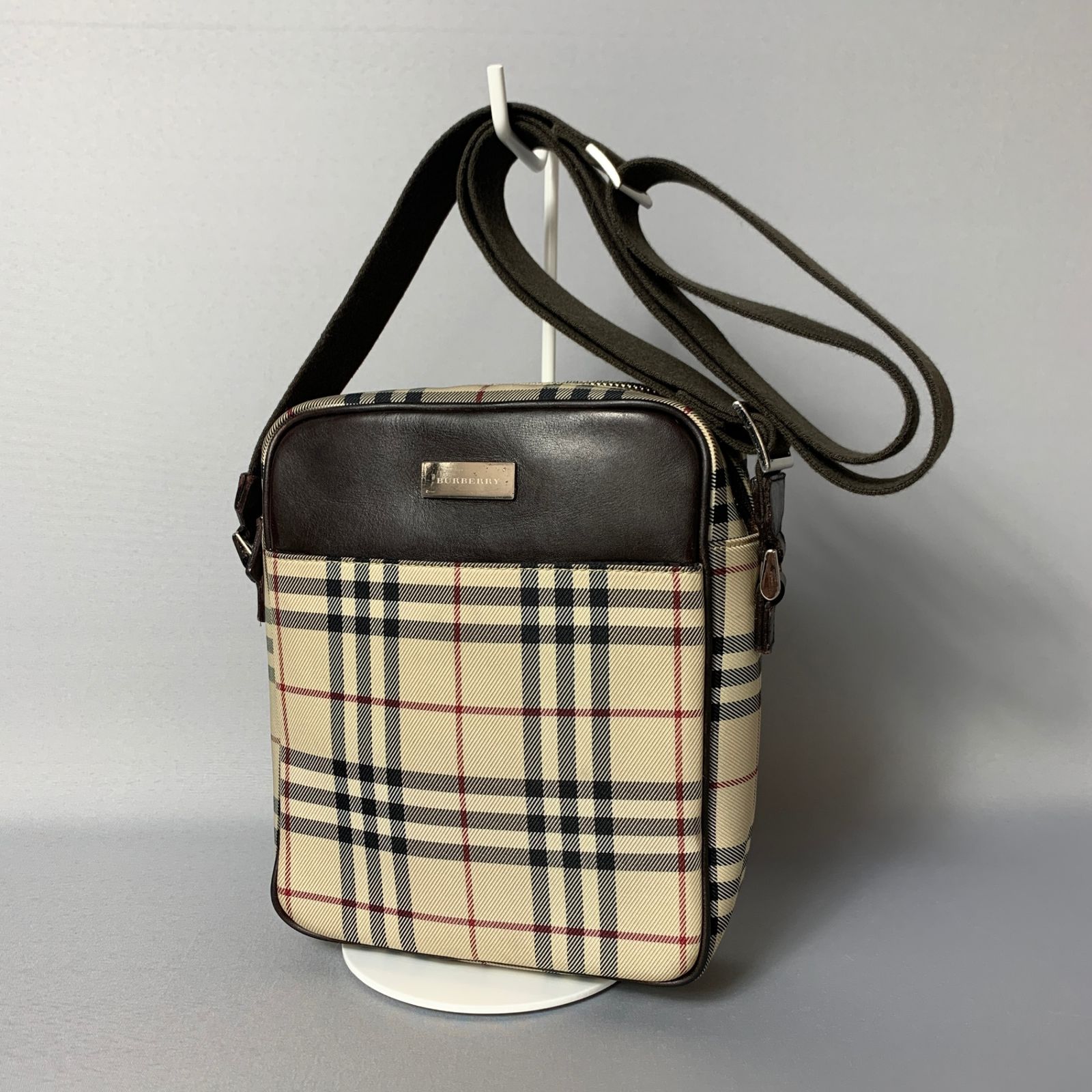 2412-73｜美品｜バーバリー ショルダーバッグ ダークブラウン ノバ 