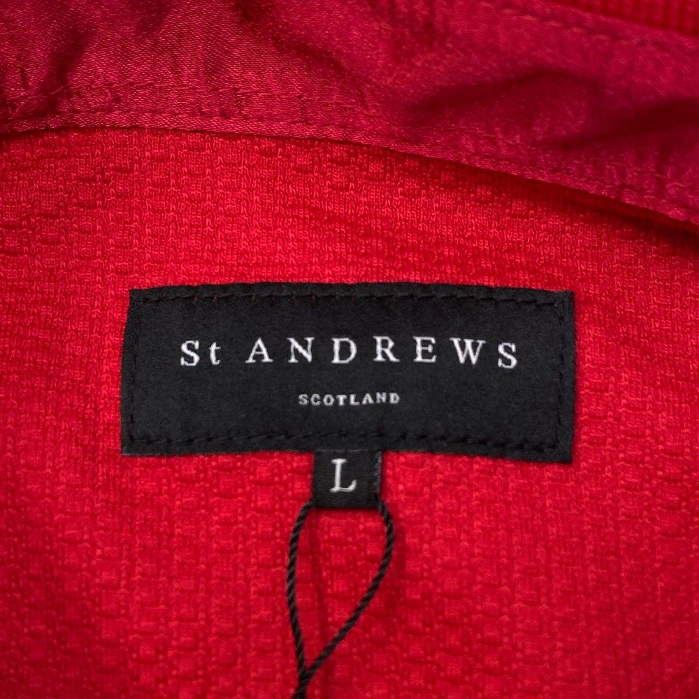 サイズ：L ST ANDREWS セントアンドリュース  長袖ポロシャツ  レッド系 [240101433069] ゴルフウェア レディース ストスト サイズ：L ST ANDREWS セントアンドリュース 長袖ポロシャツ