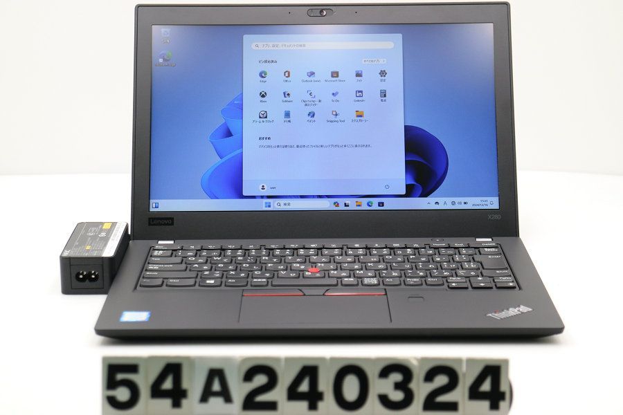 Lenovo ThinkPad X280 Core i5 8250U 1.6GHz/8GB/128GB(SSD)/12.5W/FWXGA(1366x768)/Win11 【54A240324】