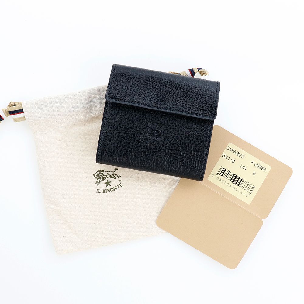 イルビゾンテ　財布　黒 最短翌日お届け イルビゾンテ 財布 二つ折り コインケース付き