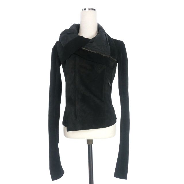 Rick Owens 13AW Classic Biker Jacket Leather Riders 40 Black Black RP13F07008-LSY