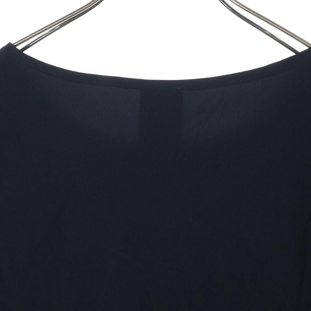 CHANEL シャネル 99SS 裾ロゴプレート ナイロン 半袖Tシャツ カットソー ブラック レディース P13561V07746 CHANEL (シャネル) 99SS 裾ロゴプレート ナイロン 半袖Tシャツ
