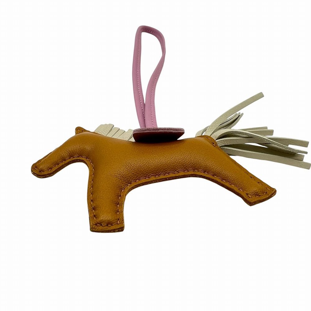 中古】HERMES エルメス ロデオチャームPM ベージュ系 セサミ クレ