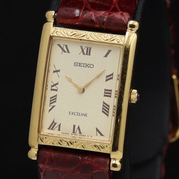 SEIKO セイコーEXCEL 青レザー腕時計　レディース　2F50-6280 SEIKO セイコーEXCEL 青レザー腕時計 レディース 2F50-6280