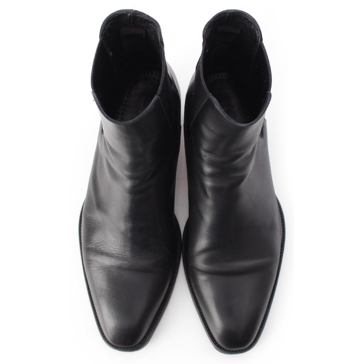 【未使用美品】SAINT LAURENT 本革 サイドゴア BLACK 41 SAINT LAURENT サイドゴアブーツ 黒 レザー