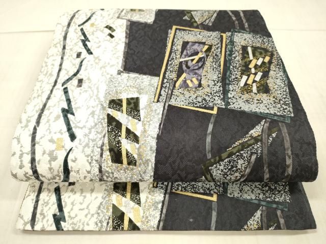 平和屋着物○訪問着 手描き 笹竹市松文様 金彩 正絹 逸品 DAAV1165tw