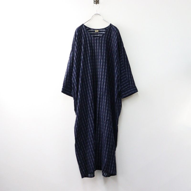 マライカ MALAIKA ガーオン GA-ON コットン チェック ノーカラー