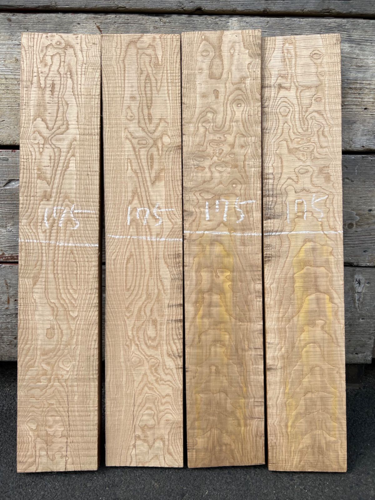 【No.33】　栗　クリ　一枚板/無垢材/木材/自然素材/無塗装/銘木/DIY/ 栗 4枚口 上杢 銘木 無垢材 一枚板 DIY - メルカリ